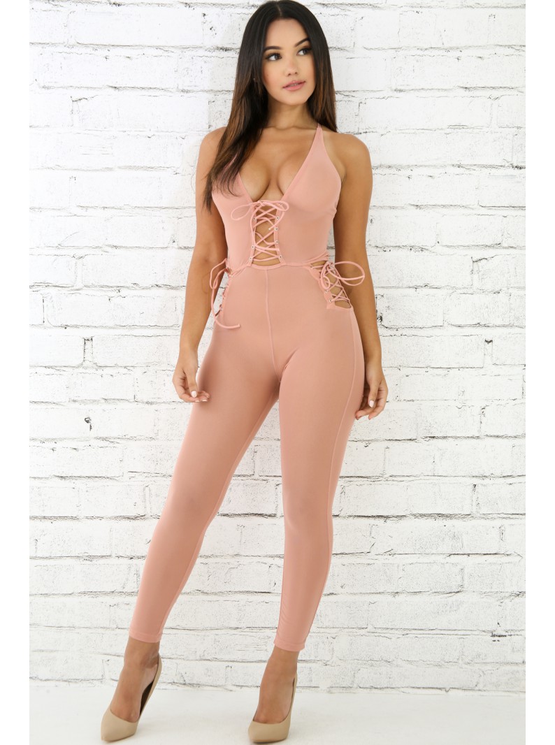 Semi-Sheer Corset Style Jumpsuit