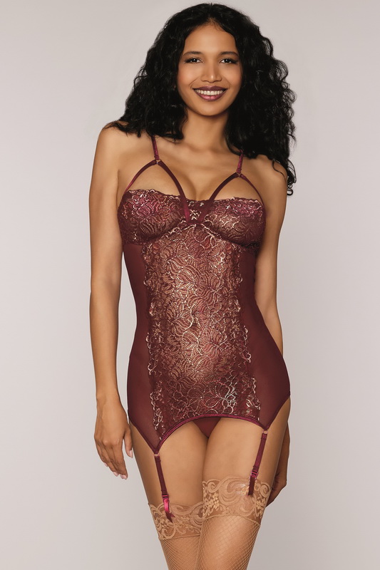 Purple & Gold Foil Lace Lingerie Chemise