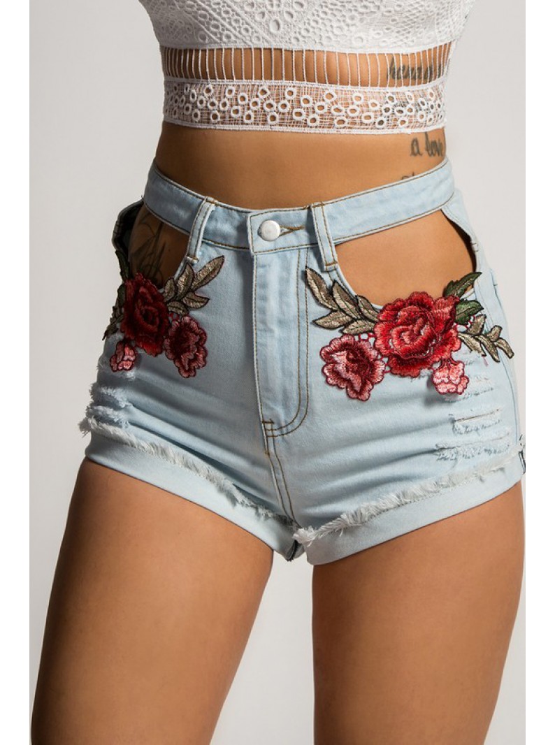 High-Waisted Floral Short