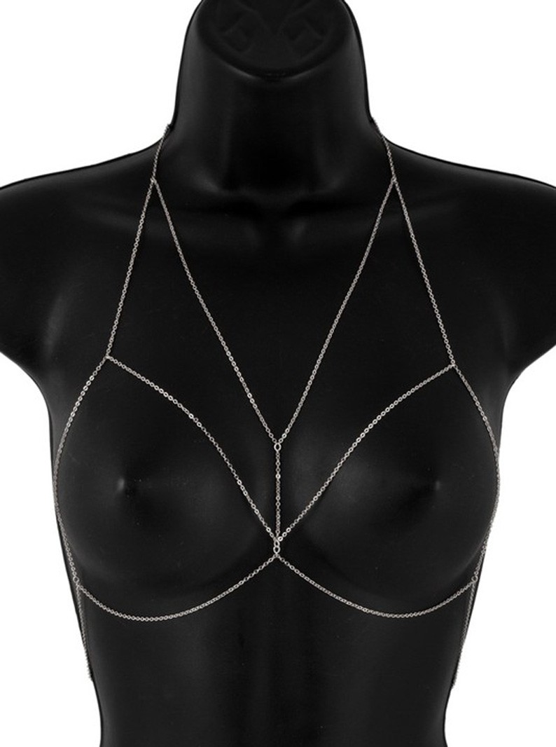 Metal Body Chain Bra Top