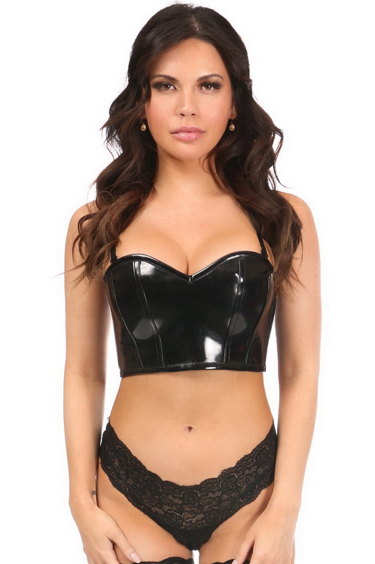 Lavish Black Patent Short Bustier