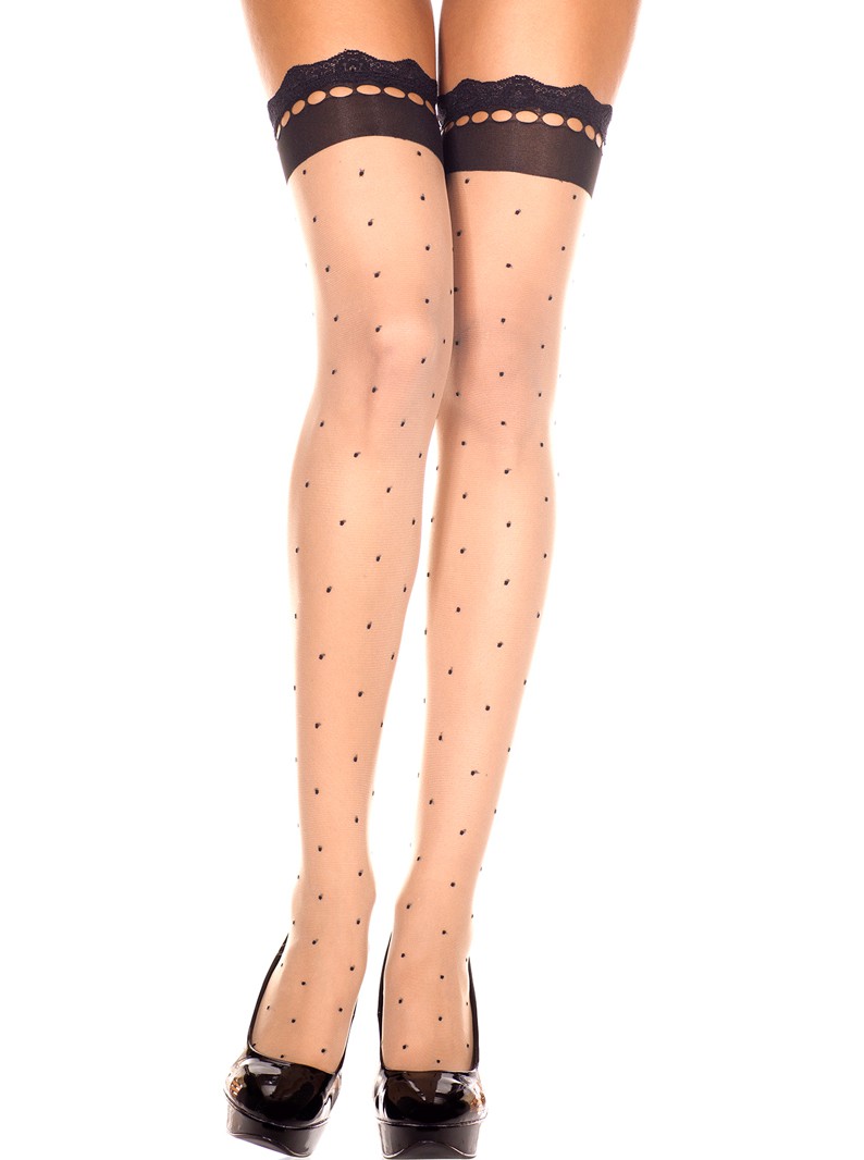 Spandex Polka Dot Thigh Highs