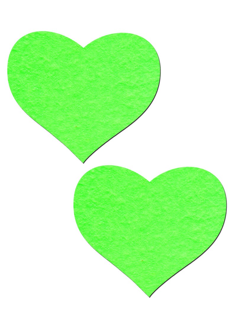 Neon Green Heart Pasties