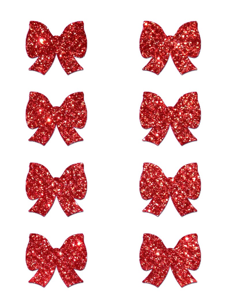 Mini Red Glitter Bows Body Pasties