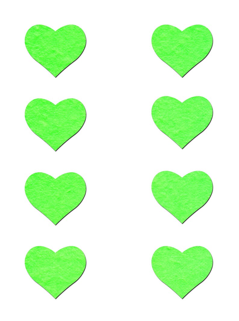 Mini Neon Green Glow Hearts Body Pasties