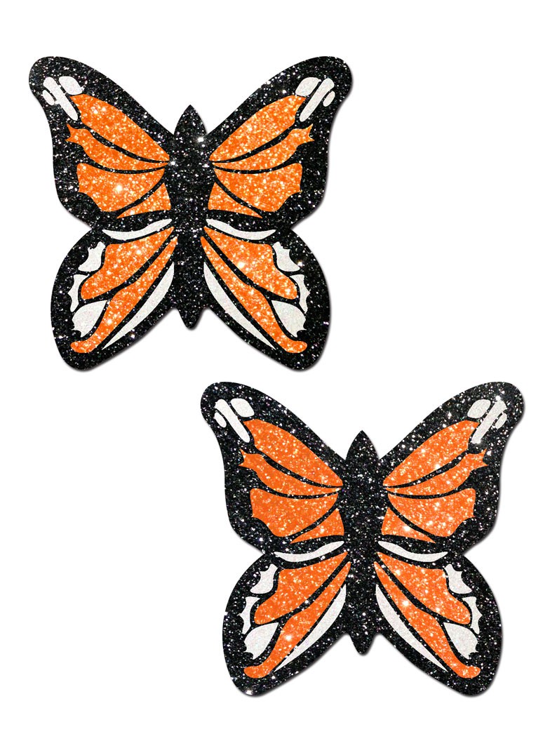 Orange Glitter Monarch Butterfly Pasties