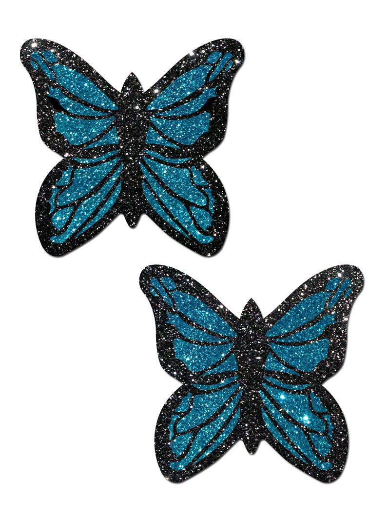 Blue Glitter Monarch Butterfly Pasties