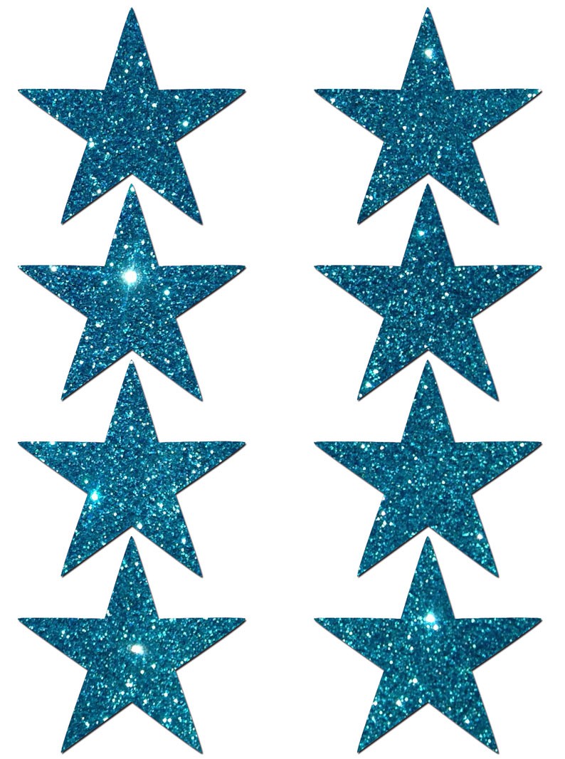 Mini Blue Glitter Stars Body Pasties