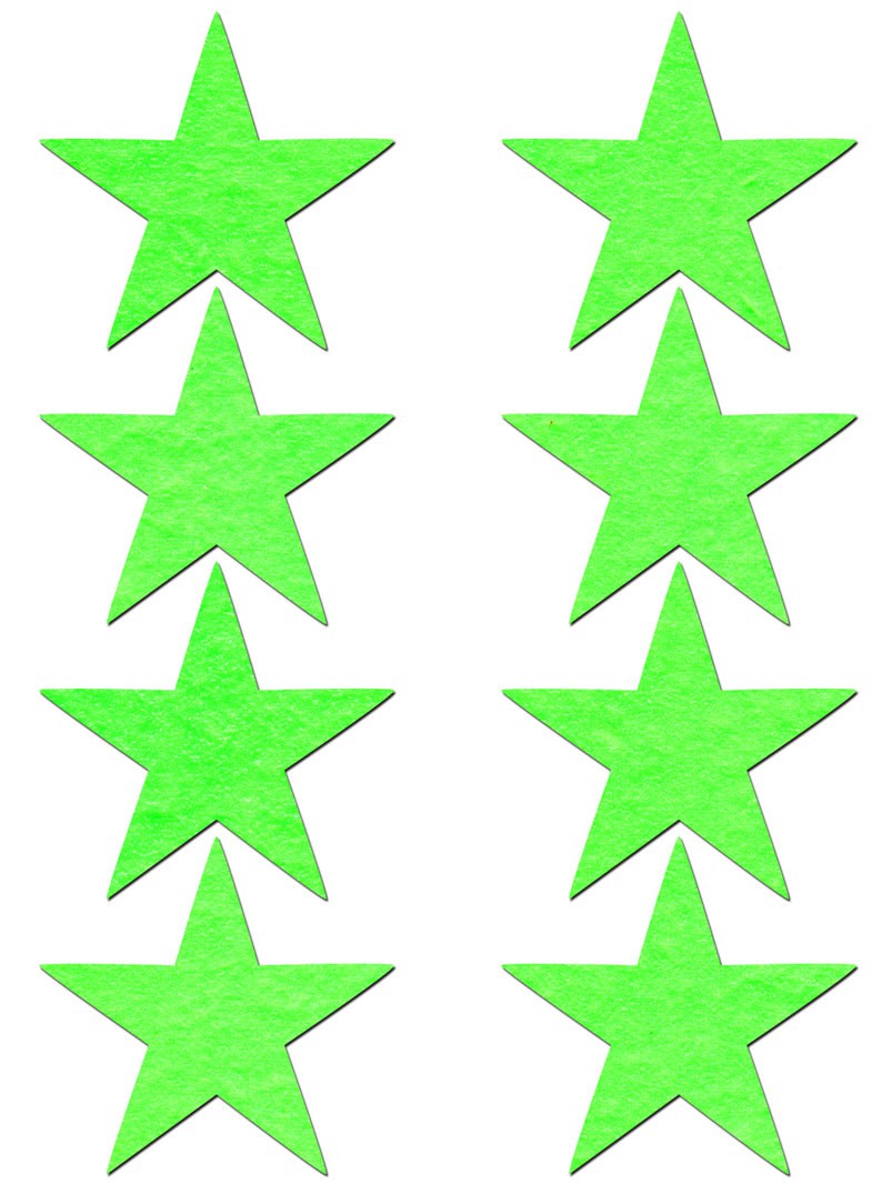 Mini Neon Green Glow Stars Body Pasties