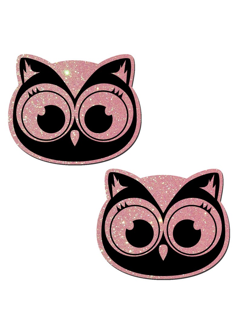 Baby Pink Glitter Owl Pasties