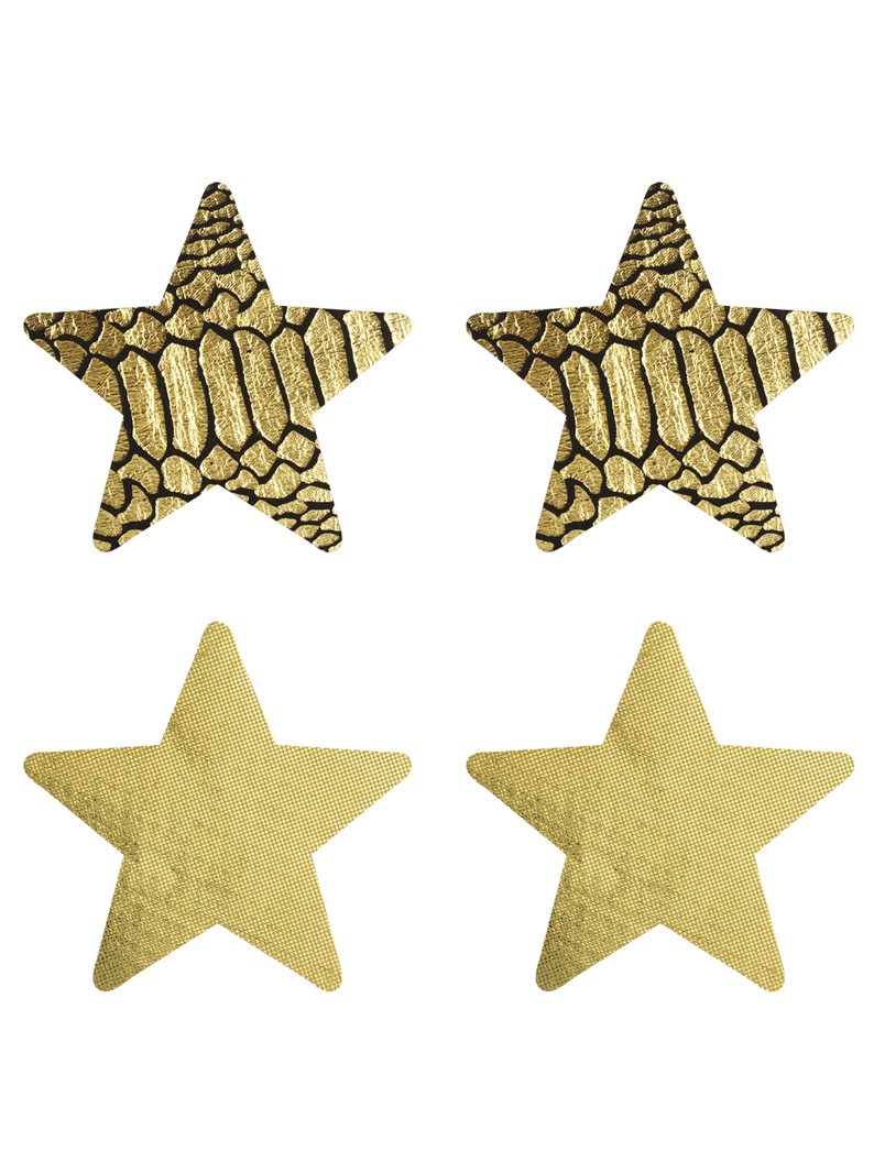 Gold Metallic Star Pasties-Two Pair Set