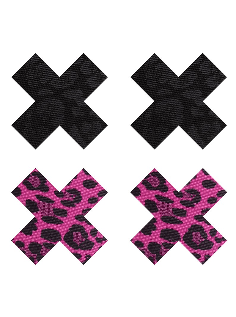 Black & Pink Leopard X Pasties-Two Pair Set