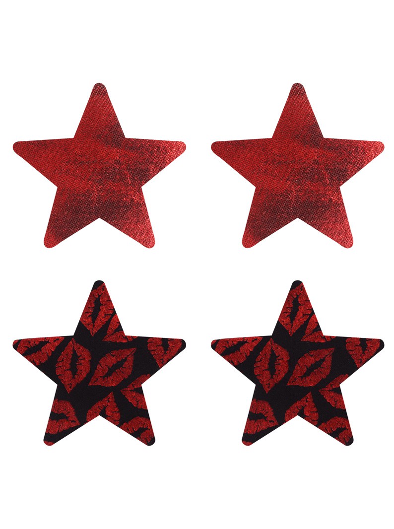 Red Lips Star Pasties-Two Pair Set