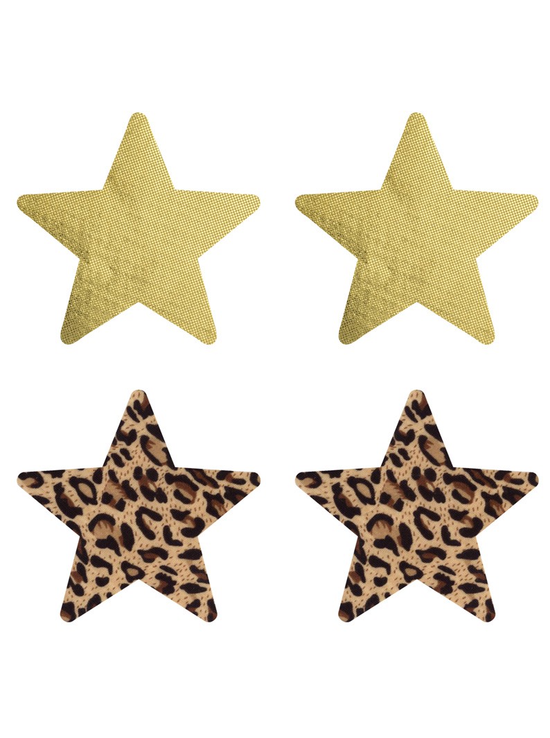 Gold & Leopard Star Pasties-Two Pair Set