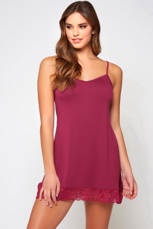 Raspberry Viscose Sleepwear Lingerie Chemise