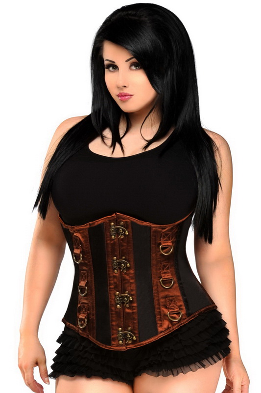 Home  Corsets  Underbust Corset  Top Drawer Black & Brown Underb