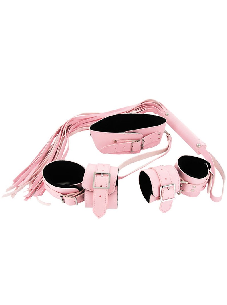 PINK LEATHER BONDAGE SET