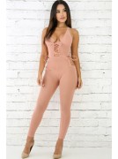 Semi-Sheer Corset Style Jumpsuit