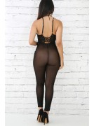 Semi-Sheer Corset Style Jumpsuit