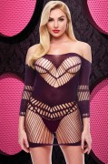 Purple Bling Bling Sleeved Lingerie Chemise