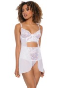 White Flyaway Lingerie Babydoll & High Waist Panty