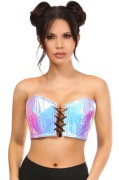 Lavish Blue & Purple Holo Lace-Up Bustier Top