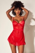 Be Inspired Red Lace Ruffled Lingerie