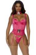 Pink Locked Down Satin Bustier