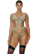 Sage Cutout Sheer Mesh Bustier Set