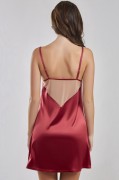 Burgundy Brittany Satin Lingerie Chemise