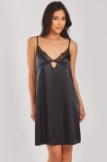 Leia\'s Black Satin Lingerie Chemise