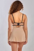 Blossom Nude & Black Mesh Lingerie Babydoll