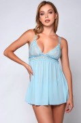 Natalia Light Blue Lace Lingerie Babydoll