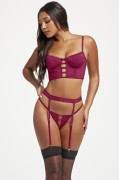 Wine Dazzling Diva Bustier Set