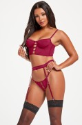 Wine Dazzling Diva Bustier Set