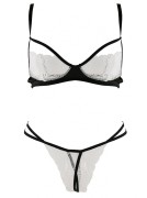 White Lace Bralette and Crotchless G-String Set