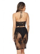 Sheer Lace Bralette and Skirt Set