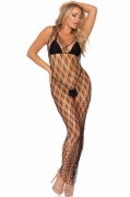 Black Hexi Net Maxi Dress