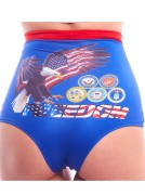 PATRIOTIC AMERICAN FREEDOM HIGH WAISTED SHORTS