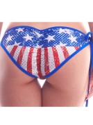 Patriotic Faded Glory Tie-Side Scrunch Bikini Bottom