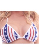 Patriotic Ticker Tape Triangle Bikini Top