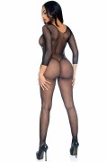 Deep V Cut Fishnet Long Sleeves Bodystocking