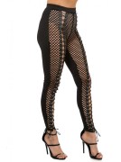 FISHNET LACE-UP FRONT LEGGINGS W/ SOLID BACK