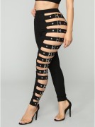 High-Waisted Pants W/ Strappy Buckled Sides