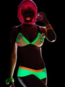 NEON GREEN & HOT ORANGE TRI-TOP & BOOTY SHORT SET