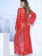 Stretch Lace Long Robe & G-String