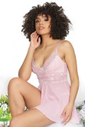 Goddess In Pink Mesh Babydoll Lingeri