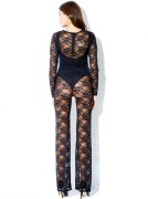 Black Lace Smokestack Catsuit