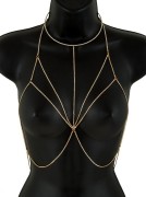 Gold Rhinestone Body Chain Bra Top