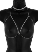 Rhinestone Linked Body Chain Bra Top & Choker